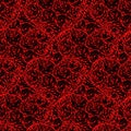 Seamless pattern with hearts made of red rose