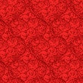 Seamless pattern with hearts made of red rose