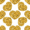 Seamless pattern of hearts made of sparkles, sequins, confetti, love themes, for Valentine`s Day, congratulations of lovers,