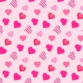 Seamless pattern with hearts in patchwork style Royalty Free Stock Photo