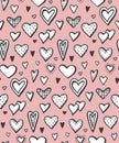 Seamless pattern with hearts. romantic theme. Vector illustration. doodle Wedding pattern. Valentine hearts