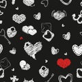 Seamless Pattern with Hearts. St. Valentine's Day Design Element Royalty Free Stock Photo