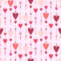 Seamless pattern. Hearts striped background. Royalty Free Stock Photo