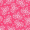 Seamless pattern with hearts and tulips. Royalty Free Stock Photo