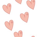 Seamless pattern with hearts for Valentine Day. Vector