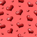 Seamless Pattern with Hearts