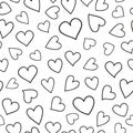 Seamless pattern with hearts. Vector illustration on white background. Royalty Free Stock Photo