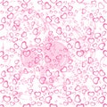 Seamless pattern Pink Stroke modern Heart on cool Background Vector