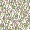 Seamless pattern with heather