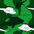 Seamless pattern with helicopters