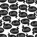 Seamless pattern with Hello speech bubbles. Vector