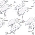 Seamless pattern with herons Royalty Free Stock Photo
