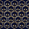 Seamless pattern, Hexagon hive texture design for print