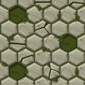 Seamless pattern hexagonal old stone paving texture.