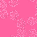 Seamless pattern of hibiscus flowers. Pink floral Royalty Free Stock Photo