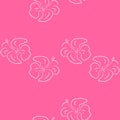 Seamless pattern of hibiscus flowers. Pink floral Art Royalty Free Stock Photo