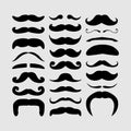 Seamless pattern of hipster vector mustaches.