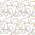 Seamless pattern with hobbies rope on white background Royalty Free Stock Photo