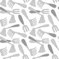 Seamless pattern with hoes. Gardening tools for working in the garden, on the farm, in the dacha, country site