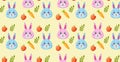 Seamless pattern, holiday elements, Easter bunny - Vector