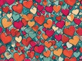 seamless pattern holiday love red hearts Royalty Free Stock Photo