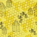 Seamless pattern honey