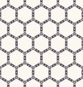 Seamless pattern hand drawn honeycomb trellis background. Geometric monochrome cell allover print. Vector geo swatch Royalty Free Stock Photo