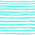 Seamless pattern of horizontal watercolor cyan strips