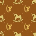 Seamless pattern with horse rocking toy