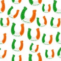 seamless pattern with Horseshoe in Irish flag colors