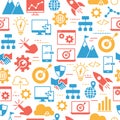 Seamless pattern with hosting, server, database, network and cloud computing icons. Royalty Free Stock Photo