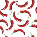 Seamless pattern of hot red pepper Royalty Free Stock Photo