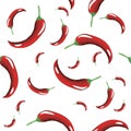 Seamless pattern of hot red pepper Royalty Free Stock Photo