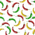 Seamless pattern of hot red pepper Royalty Free Stock Photo