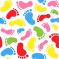 Seamless pattern with human footprints. People feet symbol vector illustration Royalty Free Stock Photo