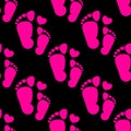 Seamless Pattern of Human Footprints of Various