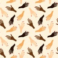 Seamless pattern with human hands.