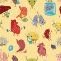 Seamless pattern with human organs