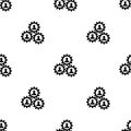 Seamless pattern with human resourse managment icons on white background. Gears showing teamwork, cooperation, managment. Vector