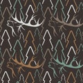 Seamless pattern for hunting theme.