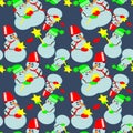 Seamless pattern - I will give you a star - snowmen