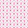 Seamless pattern of ice cream, cocktail and line Royalty Free Stock Photo