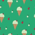 Seamless pattern with ice cream cone vector Royalty Free Stock Photo