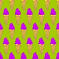 Seamless pattern of ice cream. Hand drawing.