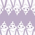 Seamless pattern with ice cream in violet colors Royalty Free Stock Photo