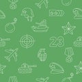 Seamless pattern of icon of Fatherland Defender's Day