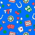 Seamless pattern of icons on the casino