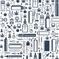 Seamless pattern vape vapor white background vector