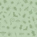 Seamless pattern of icons with insects for pest control business