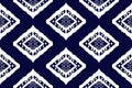 Seamless pattern of Ikat paisley Royalty Free Stock Photo